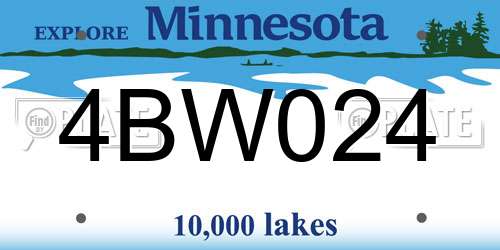 4BW024 Minnesota License Plate