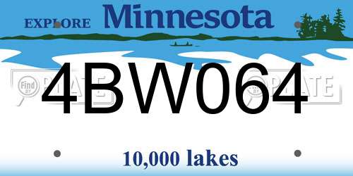 4BW064 Minnesota License Plate