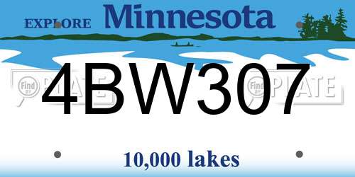4BW307 Minnesota License Plate