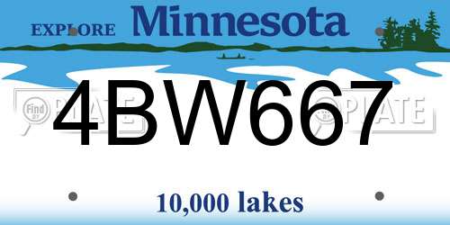 4BW667 Minnesota License Plate
