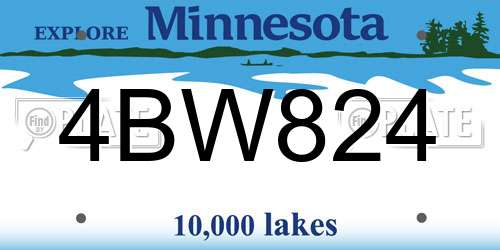 4BW824 Minnesota License Plate