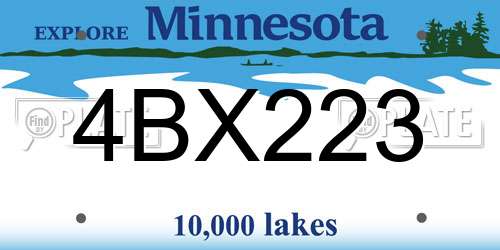4BX223 Minnesota License Plate