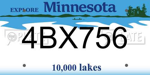 4BX756 Minnesota License Plate