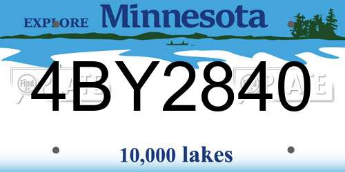 4BY2840 Minnesota License Plate