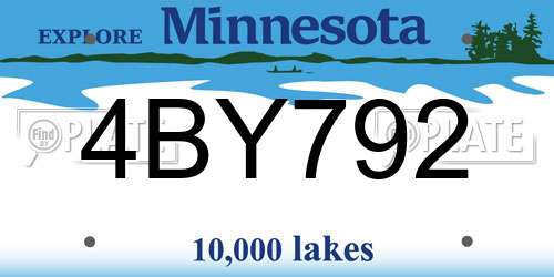 4BY792 Minnesota License Plate