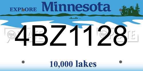 4BZ1128 Minnesota License Plate