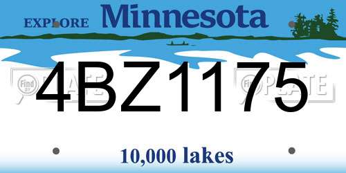 4BZ1175 Minnesota License Plate