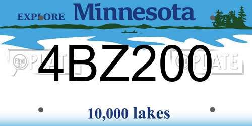 4BZ200 Minnesota License Plate