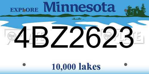 4BZ2623 Minnesota License Plate