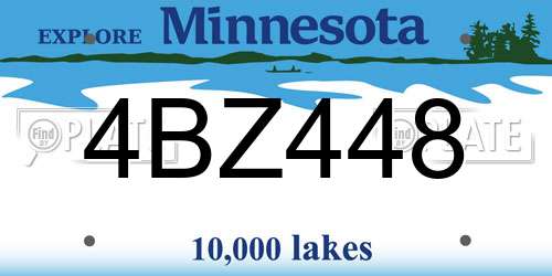 4BZ448 Minnesota License Plate