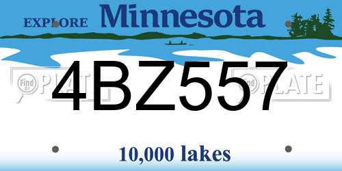 4BZ557 Minnesota License Plate