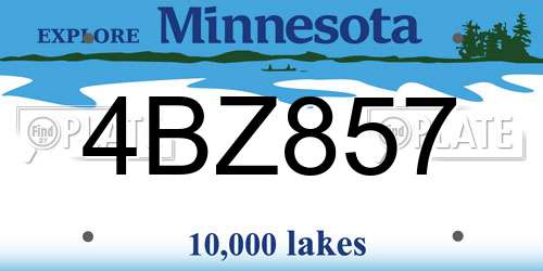 4BZ857 Minnesota License Plate