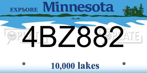 4BZ882 Minnesota License Plate