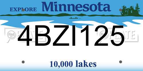4BZI125 Minnesota License Plate
