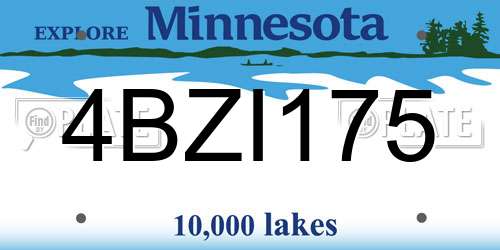 4BZI175 Minnesota License Plate