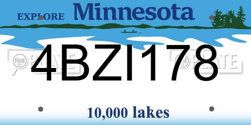 4BZI178 Minnesota License Plate