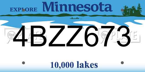 4BZZ673 Minnesota License Plate
