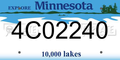 4C02240 Minnesota License Plate