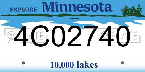 4C02740 Minnesota License Plate