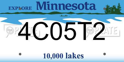 4C05T2 Minnesota License Plate