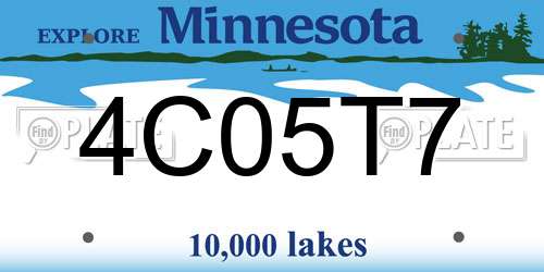 4C05T7 Minnesota License Plate