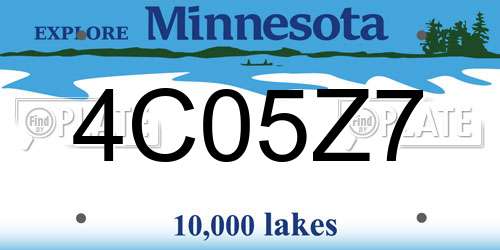 4C05Z7 Minnesota License Plate
