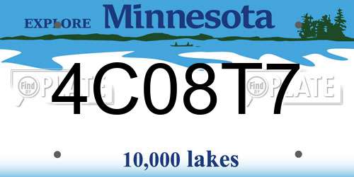 4C08T7 Minnesota License Plate