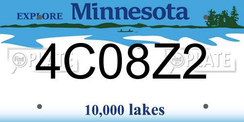 4C08Z2 Minnesota License Plate