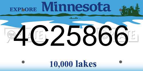 4C25866 Minnesota License Plate