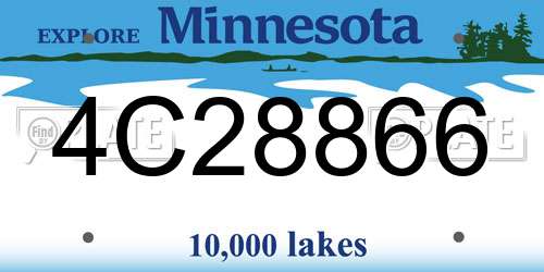 4C28866 Minnesota License Plate