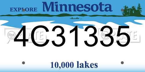 4C31335 Minnesota License Plate