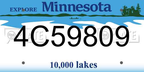4C59809 Minnesota License Plate