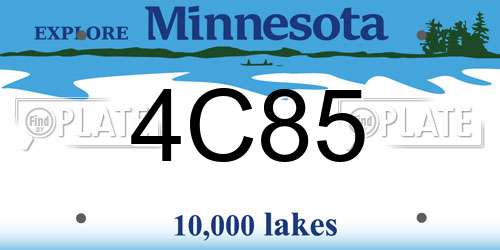 4C85 Minnesota License Plate