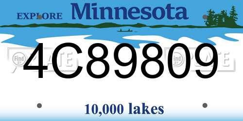 4C89809 Minnesota License Plate