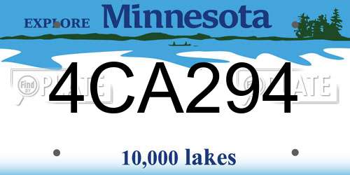 4CA294 Minnesota License Plate