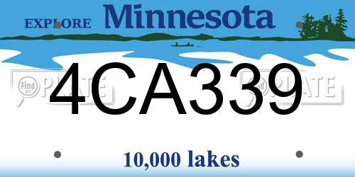 4CA339 Minnesota License Plate