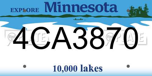 4CA3870 Minnesota License Plate