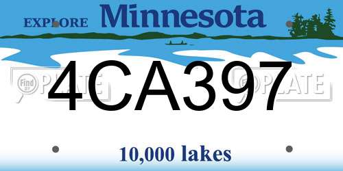 4CA397 Minnesota License Plate