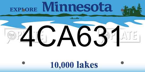 4CA631 Minnesota License Plate
