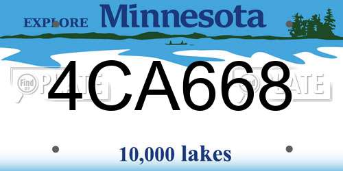 4CA668 Minnesota License Plate