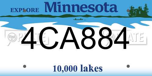4CA884 Minnesota License Plate