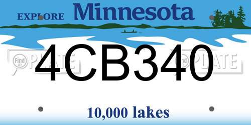 4CB340 Minnesota License Plate