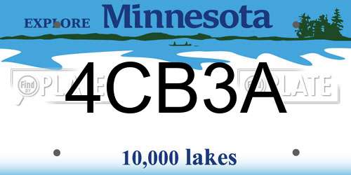 4CB3A Minnesota License Plate