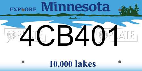 4CB401 Minnesota License Plate