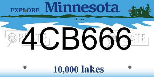 4CB666 Minnesota License Plate