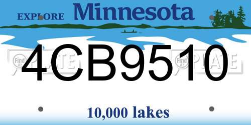4CB9510 Minnesota License Plate