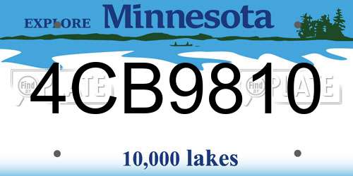 4CB9810 Minnesota License Plate