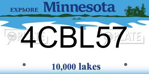 4CBL57 Minnesota License Plate