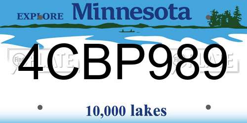4CBP989 Minnesota License Plate