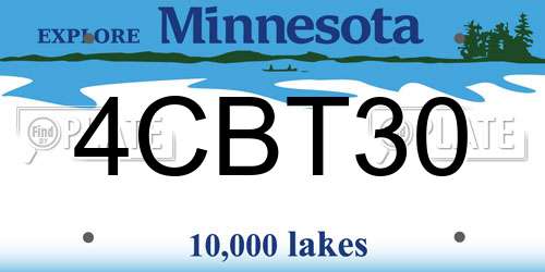 4CBT30 Minnesota License Plate